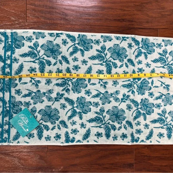 NWT The Pioneer Woman Evie 4 Cotton Hand Towel Set Teal Floral - Picture 9 of 9